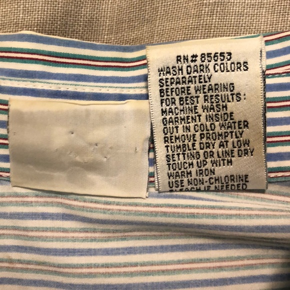 KORET StephanieIISize 2X  Striped Embroidered ButtonDown NoWrinkle Preppy Career - Picture 13 of 16